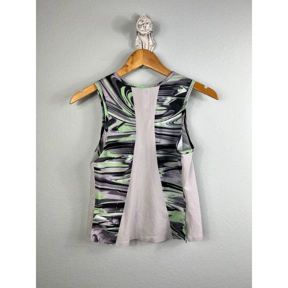 Lululemon Women's Size 4‎ Swift Ventilated Running Tank Gray Green